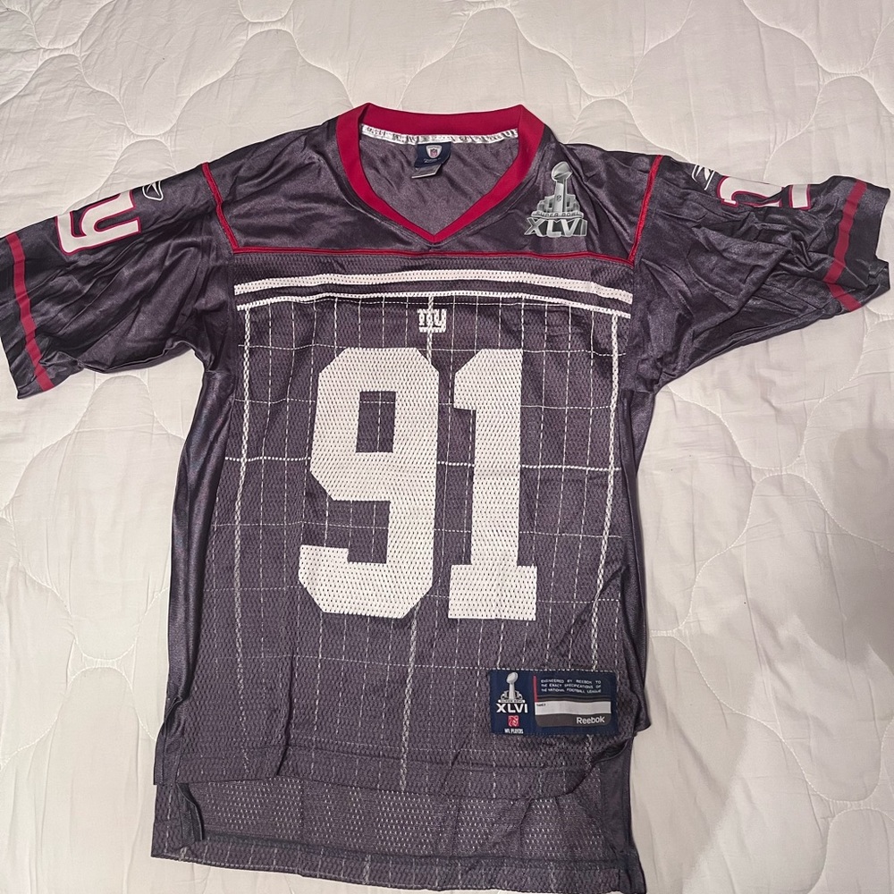 Rare Reebok NY New York Giants Super Bowl Champions XLVI Men’s Jersey Small MINT